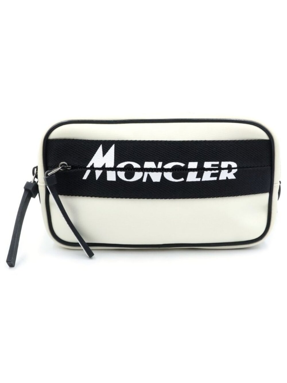 Moncler Waist Back Belt Bag Logo White Black